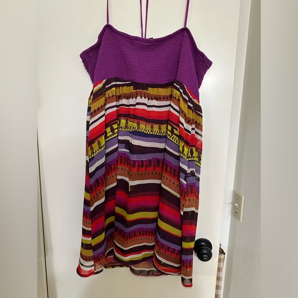 Lane Bryant Dress. Size 22/24. Purple Top With Multi Color Bottom. - Picture 2 of 3